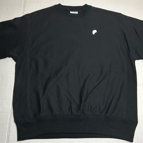 Champion Men’s Black Reverse Weave Crewneck Sweater Sweatshirt Size Large - Picture 4 of 9